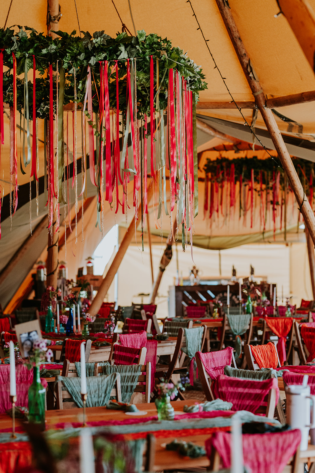 Beautifully styled wedding venue with elegant décor and table settings - Professional wedding venue styling and setup service creating stunning décor arrangements